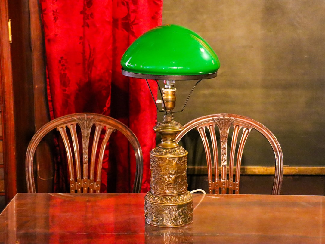 Photo colored glass table lamp